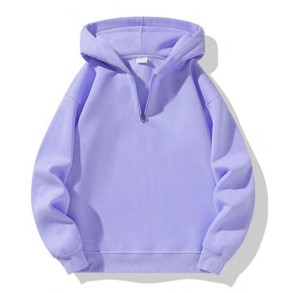Sweat-shirt sport homme capuche demi-zip