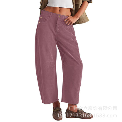 Damen Palazzo-Hosen Bequem und Stylisch Mit Seiten-Taschen - IdealeKleiden