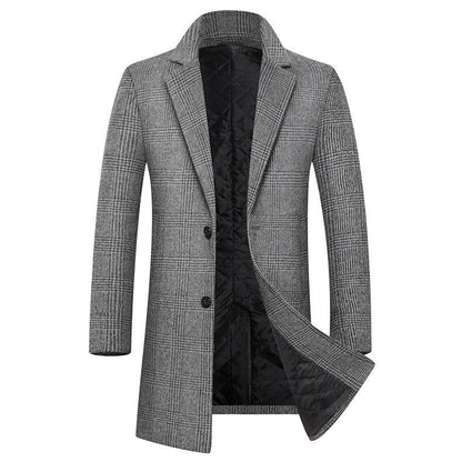 Manteau en laine pour homme à carreaux moderne et chic