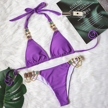 Maillot de bain scintillant effet diamant pour femme