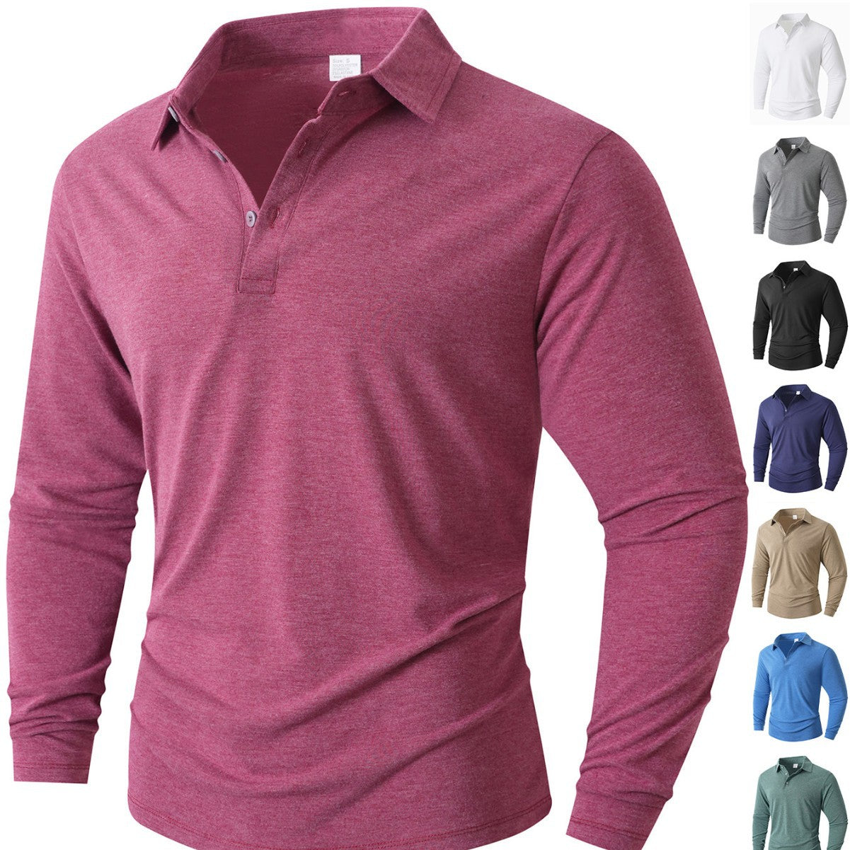 Herren Poloshirt Langarm Modern Slim Fit - IdealeKleiden