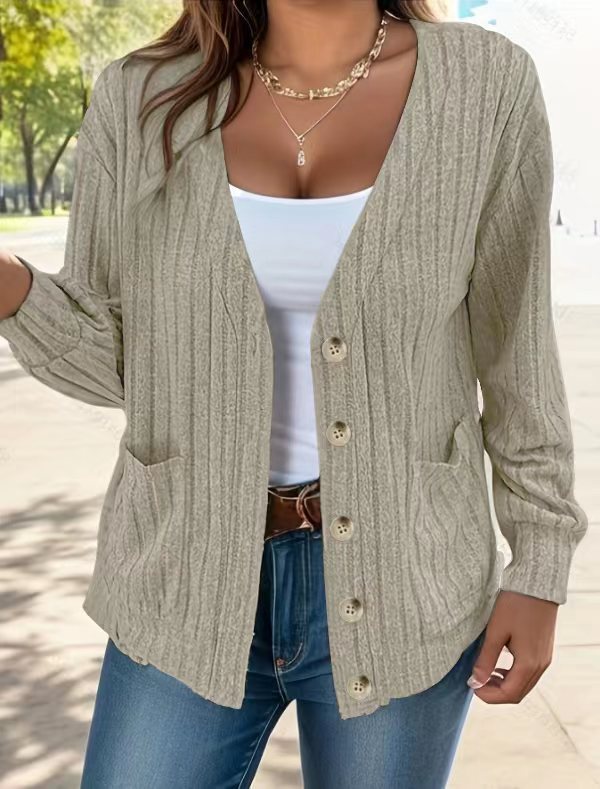 Gilet Classique Confortable Nervuré Boutonné