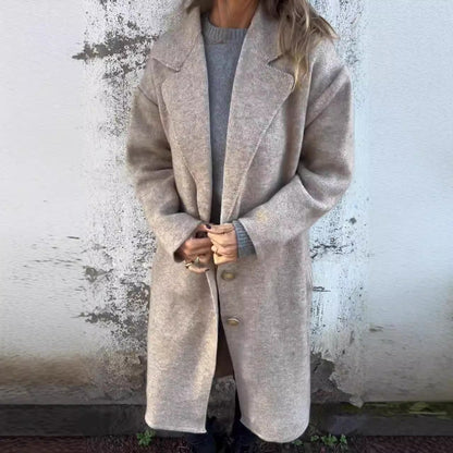 Manteau en laine pour femme, coupe oversize, design élégant