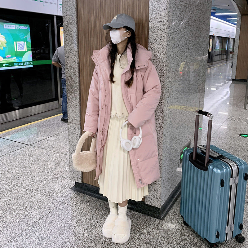 Manteau matelassé long pour femme, design élégant avec poches