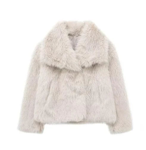 Veste élégante en fausse fourrure pour femme