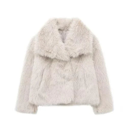 Veste élégante en fausse fourrure pour femme