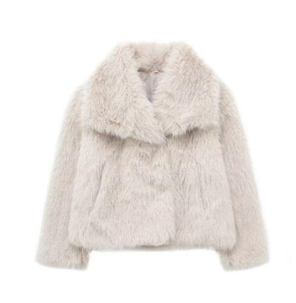 Veste en fausse fourrure élégante et chaude pour femme
