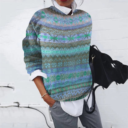 Pull femme motif tricot moderne design élégant