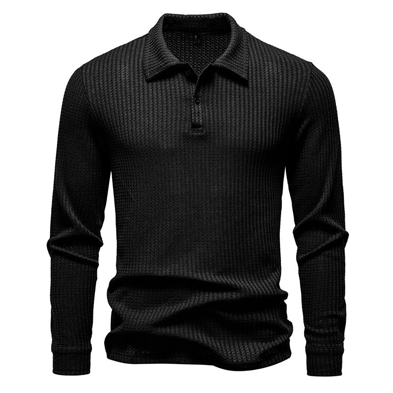 Polo homme manches longues structuré élégant