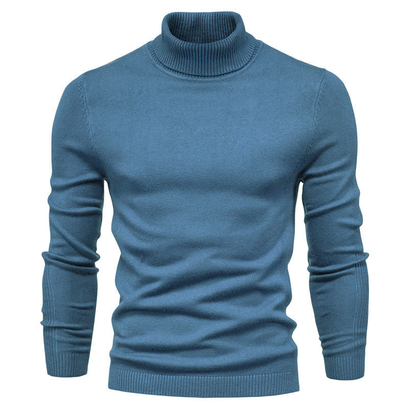 Pull Col Roulé Homme Laine Fine Design Élégant