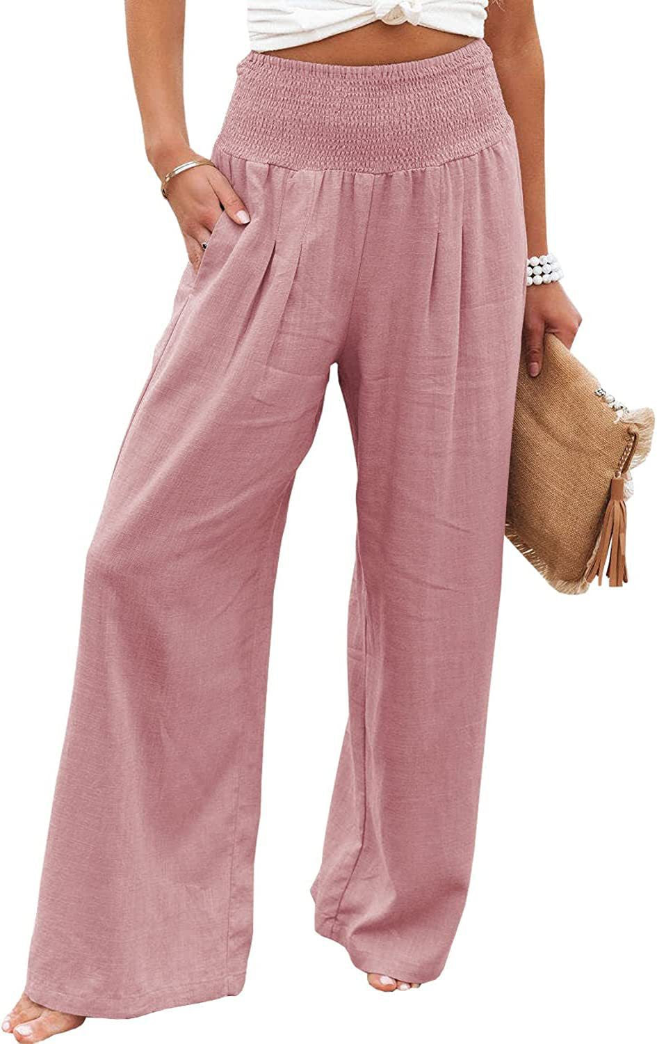 Pantalon en lin pour femme Confortable Coupe ample Type de pantalon d'été