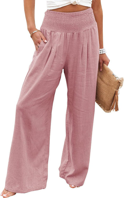 Pantalon en lin pour femme Confortable Coupe ample Type de pantalon d'été