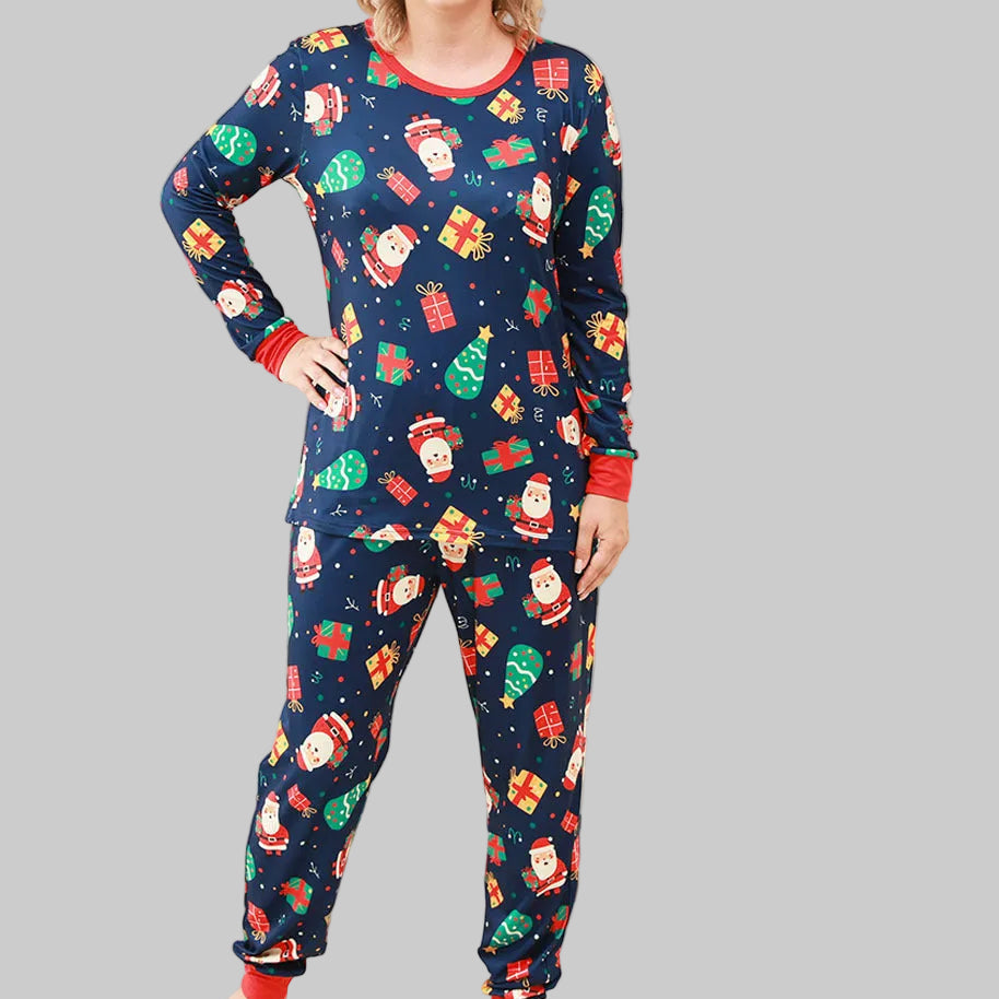 Weihnachts-Pyjama Frauen Giraffe Motiv - IdealeKleiden