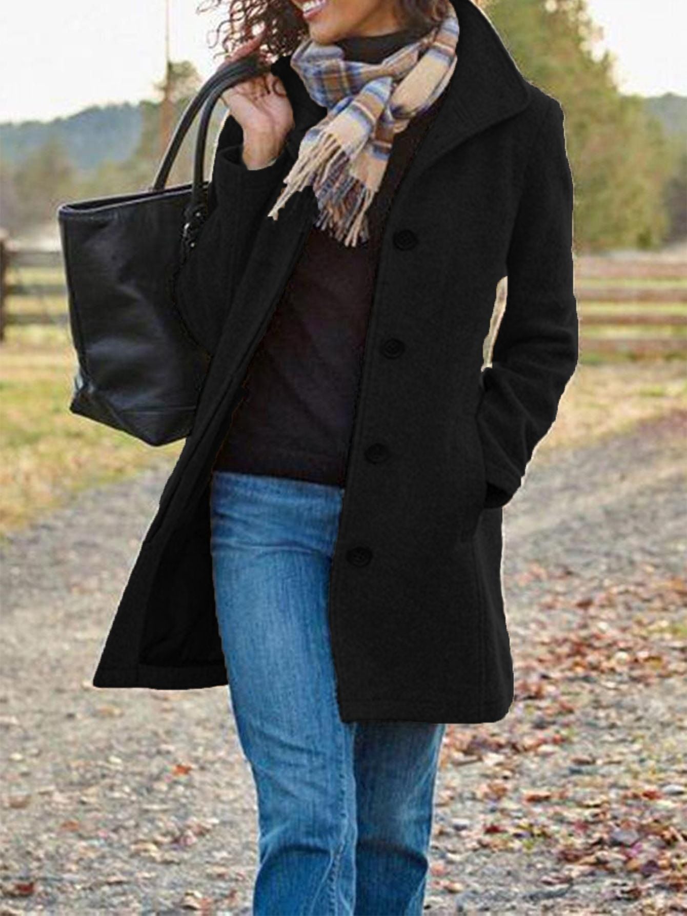 Manteau en laine élégant classique pour femme