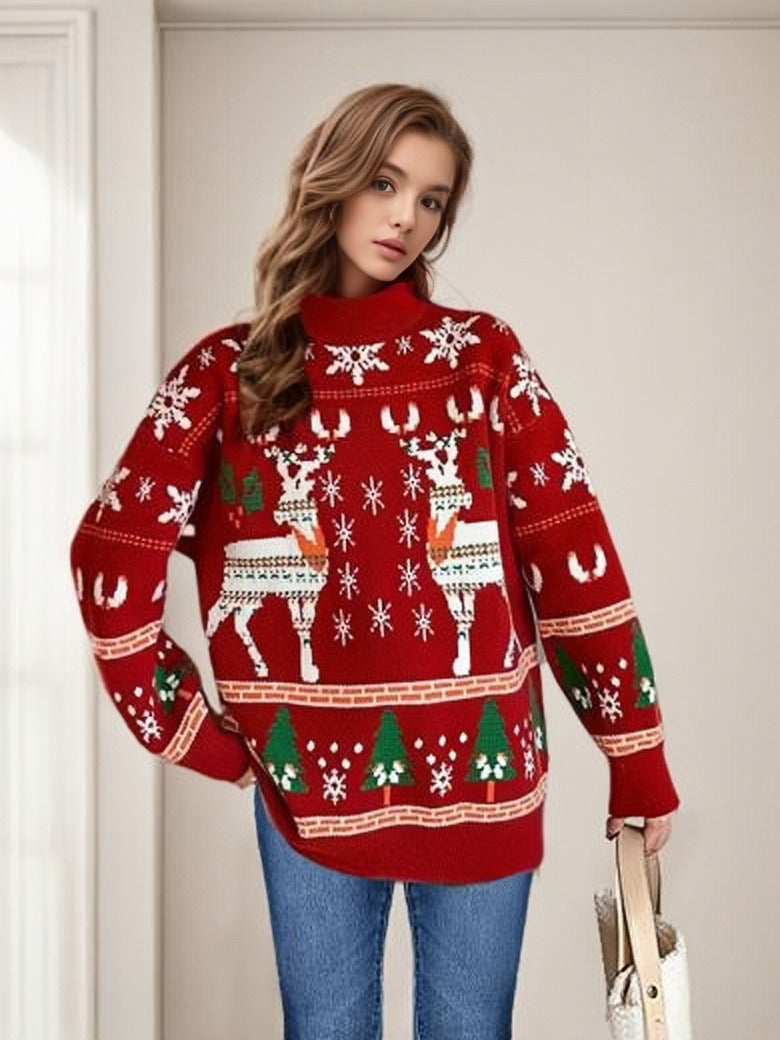 Weihnachtspullover Damen Festlich Gemütlich - IdealeKleiden