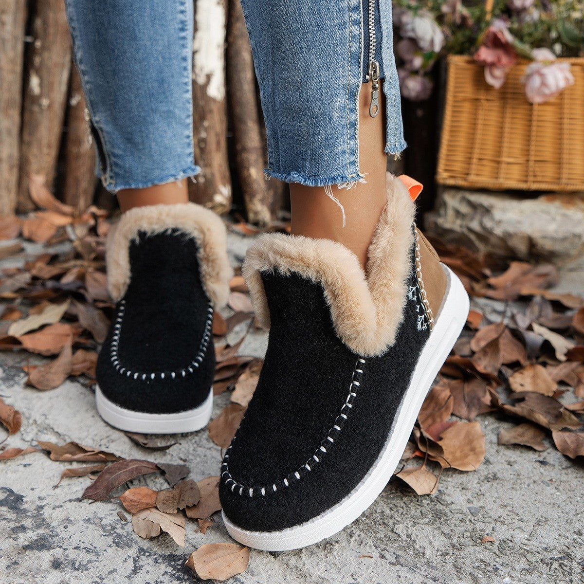 Bottes d'hiver pour femmes, chaudes, douces, robustes