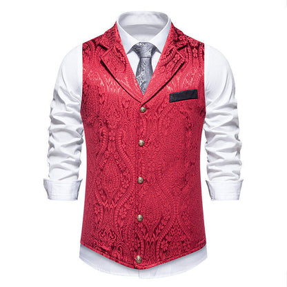 Gilet de costume pour homme élégant à motif floral de haute qualité