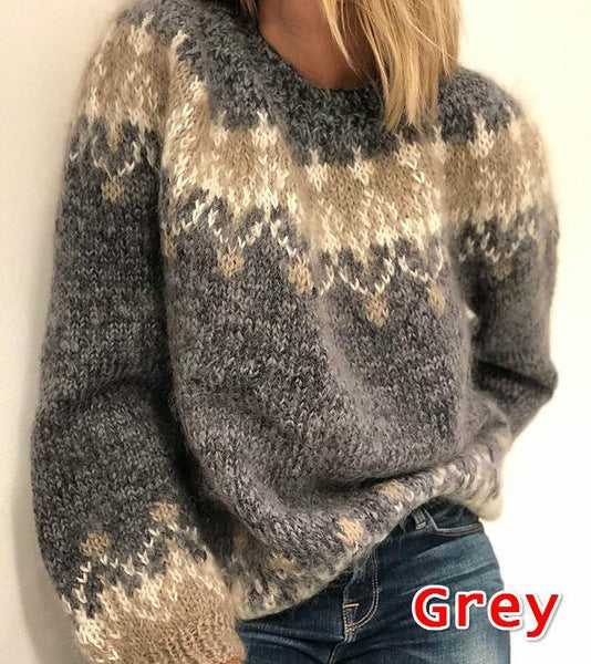 Pull tricoté pour femme, confortable, moderne, manches volumineuses