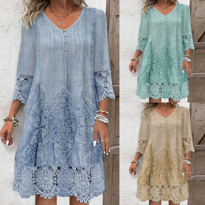 Sommerkleid Damen Leicht Spitze Elegant - IdealeKleiden