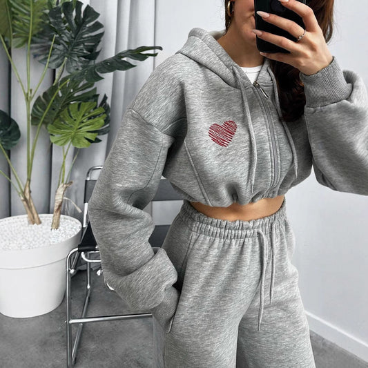 Damen Sportanzug Hoodie Jogginghose Set Bequem - IdealeKleiden