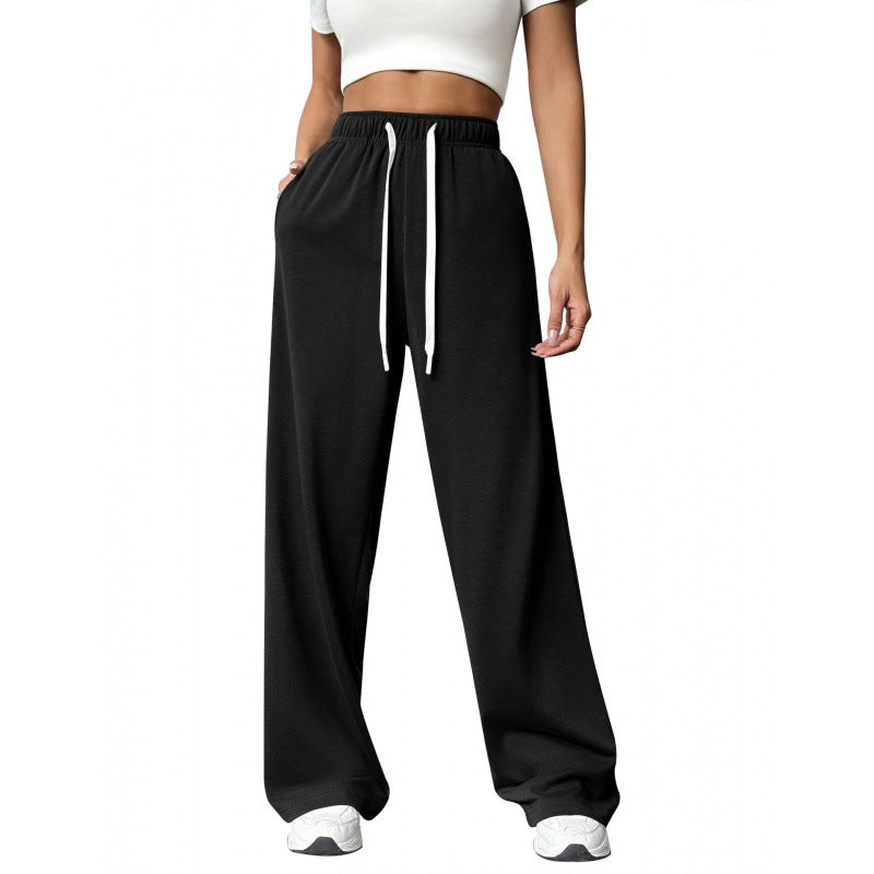 Pantalon décontracté femme Confortable Élastique Coupe large