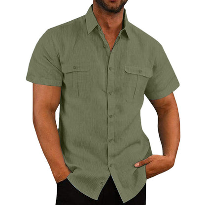 Chemise homme manches courtes pratique avec poche poitrine