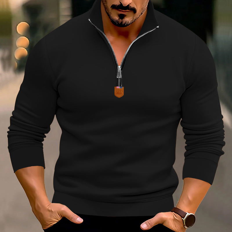 Pull de sport homme moderne col montant élastique