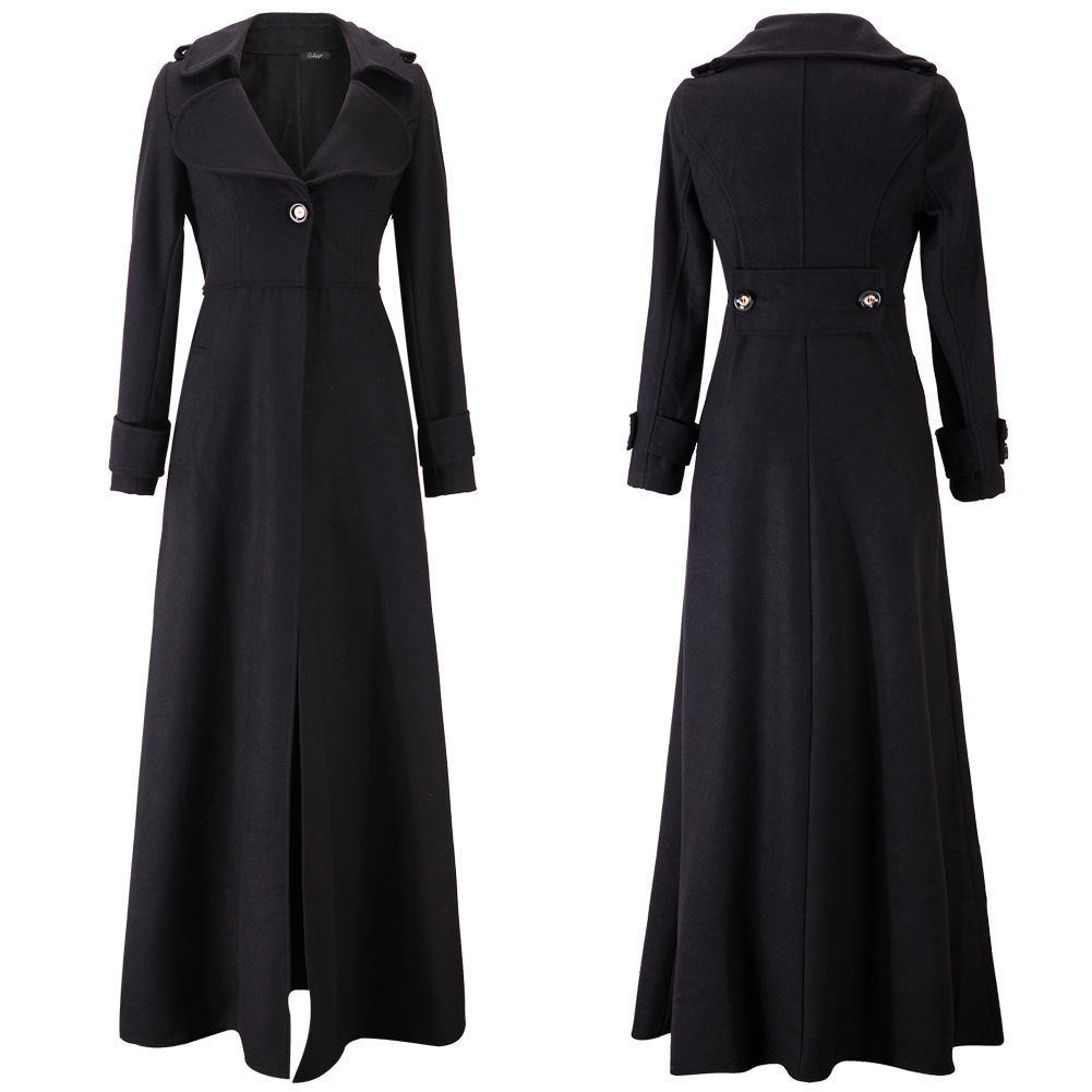 Manteau Long Élégant Femme Design Classique
