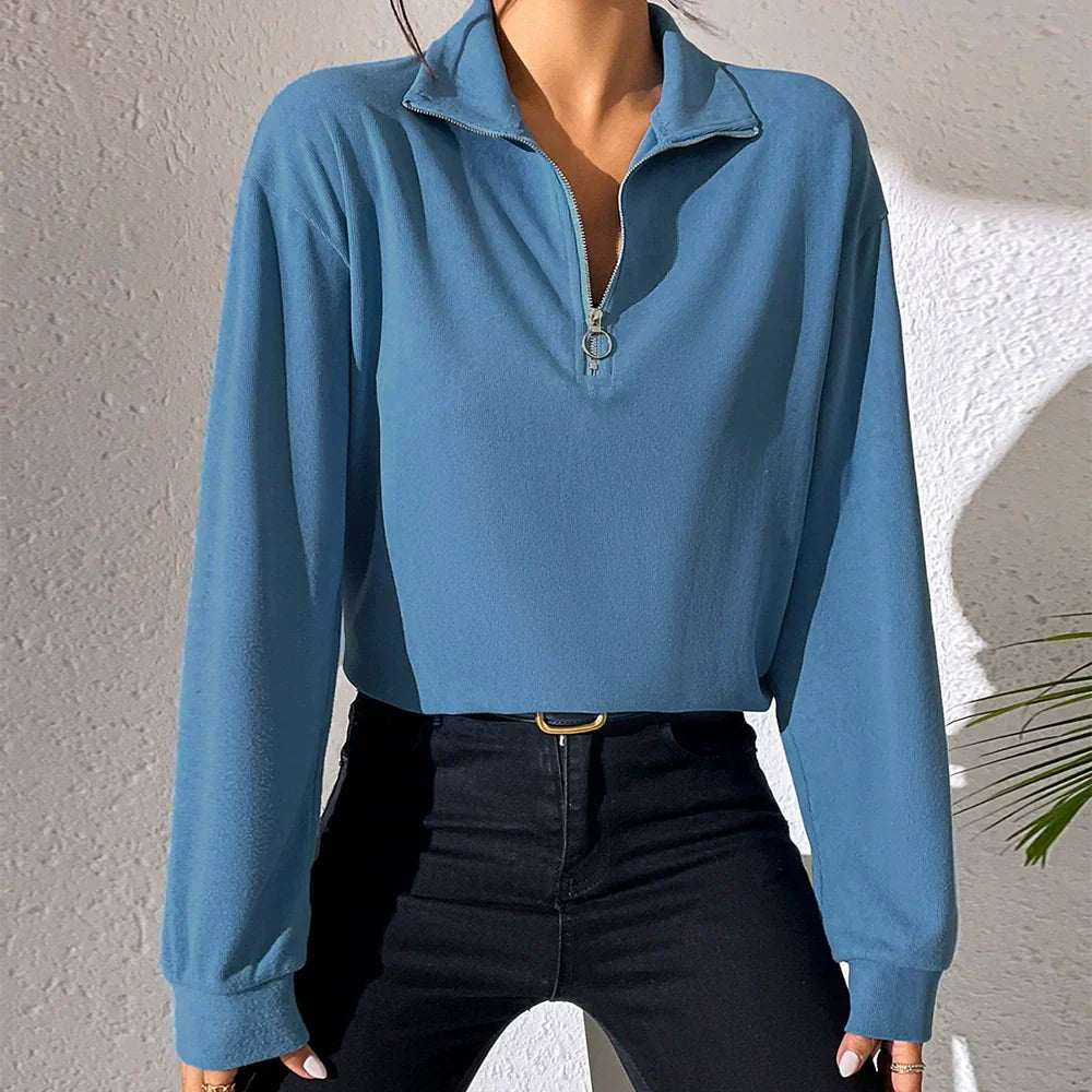 Robe décontractée femme Coton Fermeture éclair Col en V