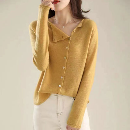 Pull élégant à manches longues avec boutons pour femme