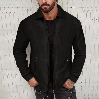 Gilet en tricot pour homme, coupe moderne, texturé, avec fermeture éclair optimale