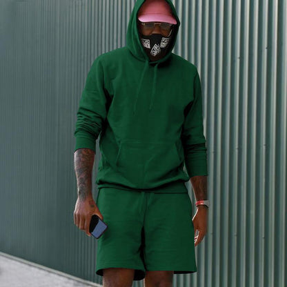 Ensemble de sport pour hommes, sweat à capuche, short, confortable