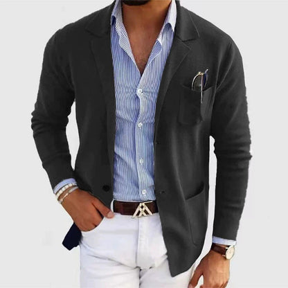 Blazer en maille élégant pour homme avec poches pratiques