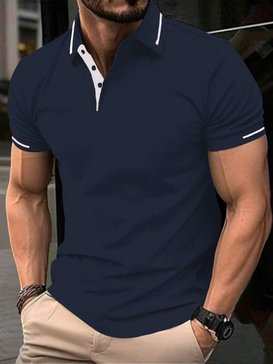 Polo pour hommes Col montant moderne Chemise légère en coton