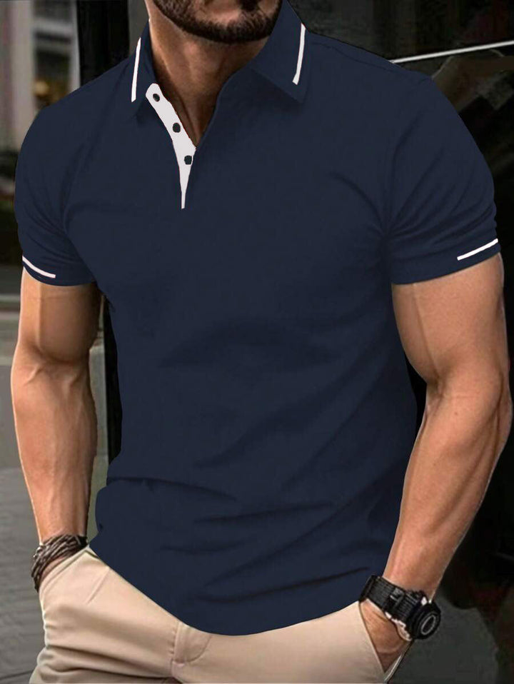 Polo pour hommes Col montant moderne Chemise légère en coton
