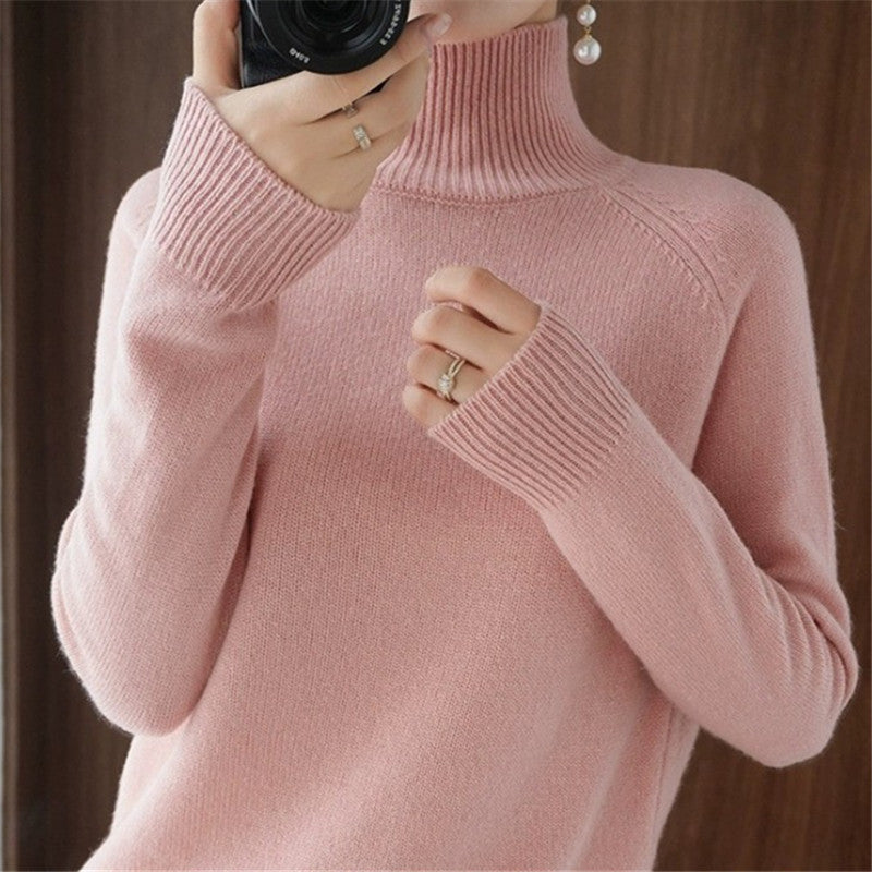 Pull Femme Mérinos Doux Col Roulé Élégance