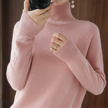 Pull Femme Mérinos Doux Col Roulé Élégance