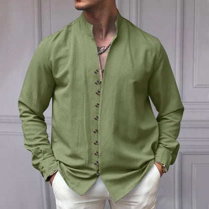 Chemise homme à manches longues moderne boutonnée design élégant