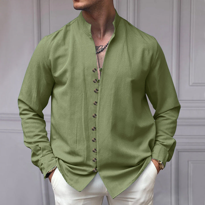 Chemise homme à manches longues moderne boutonnée design élégant