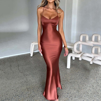 Robe longue élégante pour femmes, coupe ajustée