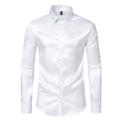 Chemise en soie élégante slim pour homme
