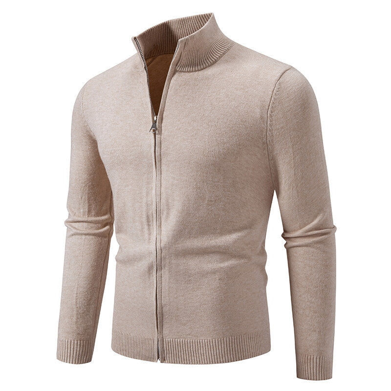 Cardigan homme moderne col montant fermeture fonctionnelle