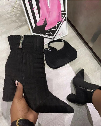 Bottine élégante aspect cuir pour femme
