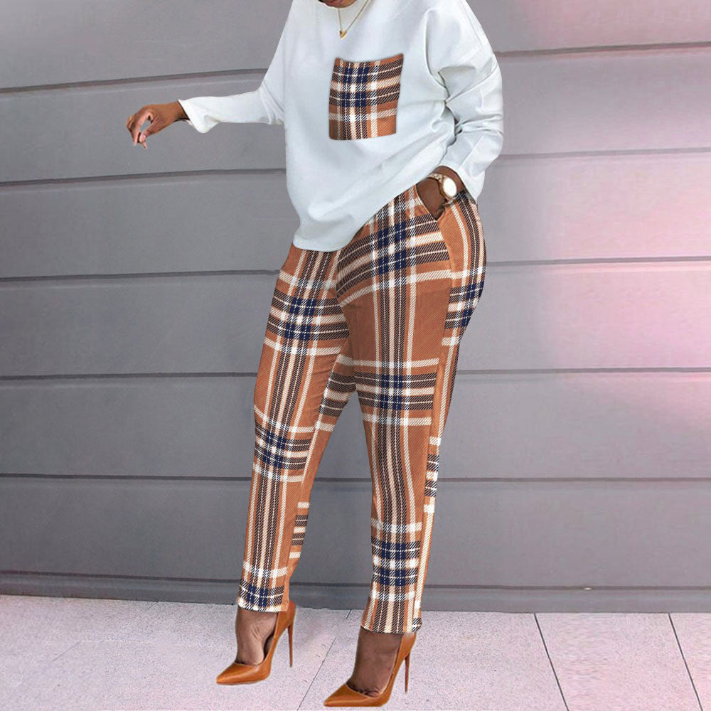 Survêtement à carreaux pour femmes confortable et élégant