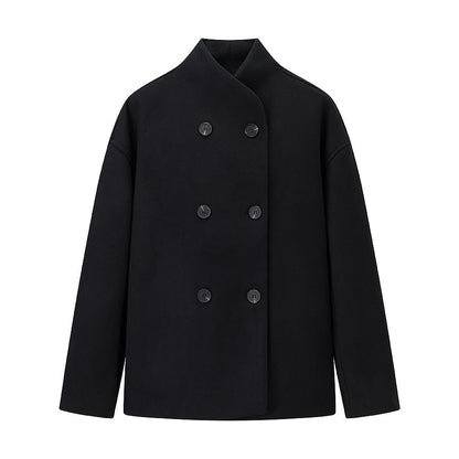 Veste en laine oversize pour femme Col montant élégant