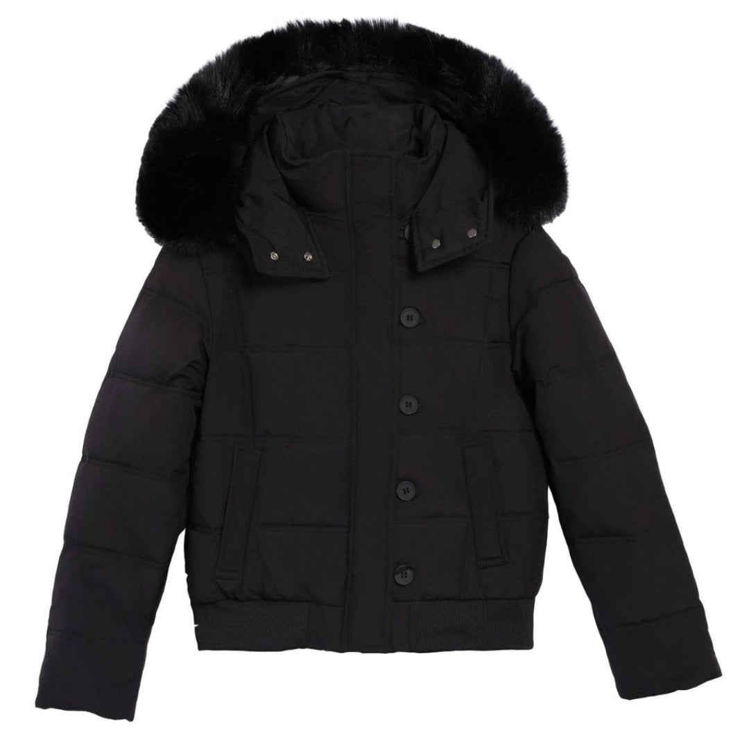 Doudoune élégante pour femme avec col en fourrure amovible