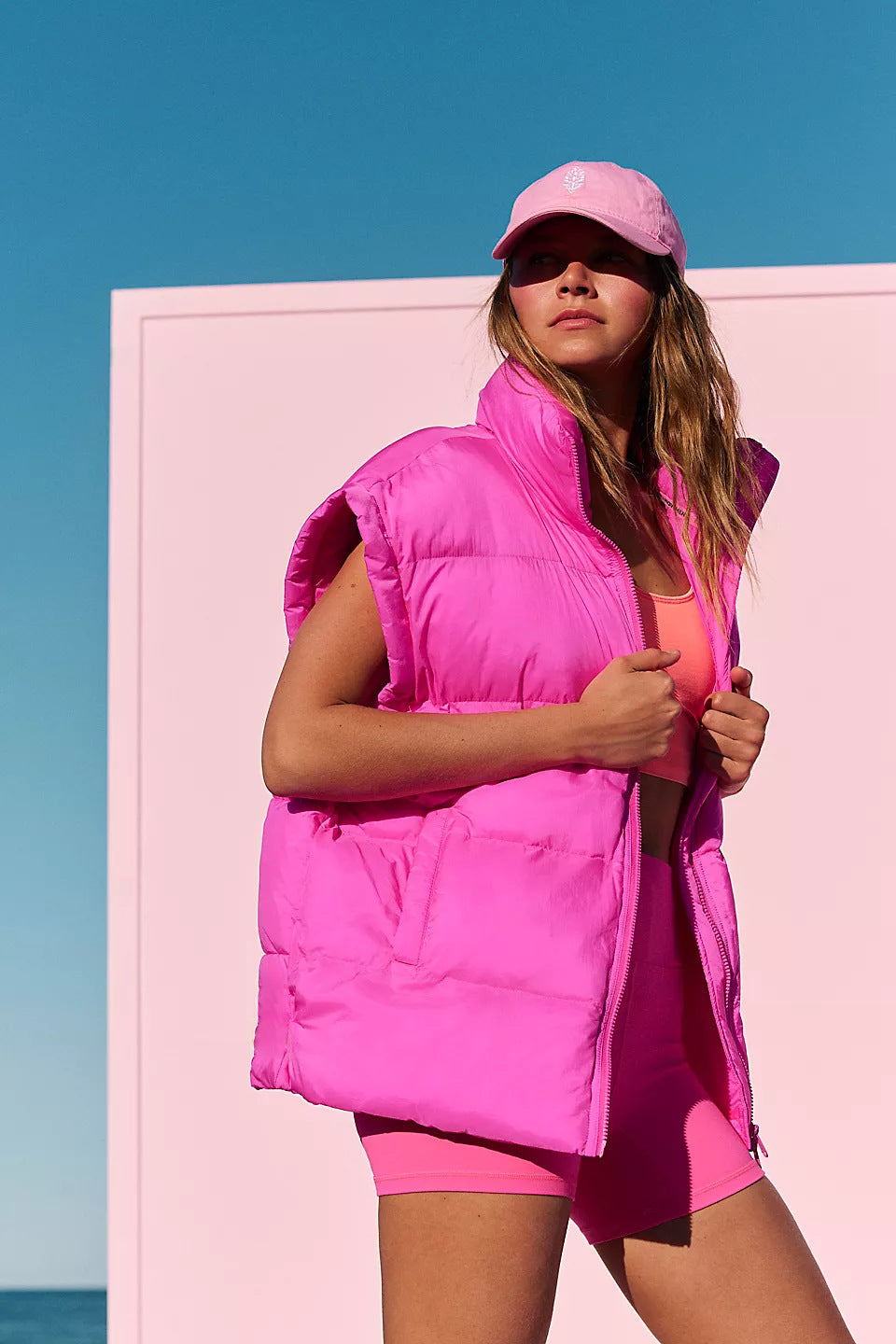 Veste matelassée pour femmes en laine, avec col et poches