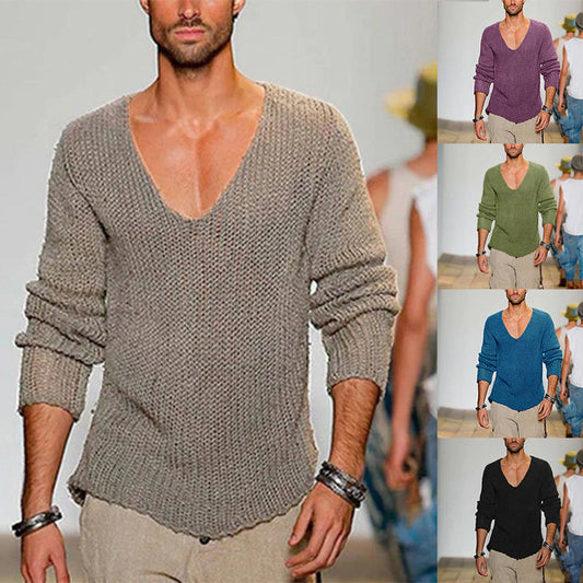 Herren Pullover Lässig V-Ausschnitt Bequem - IdealeKleiden