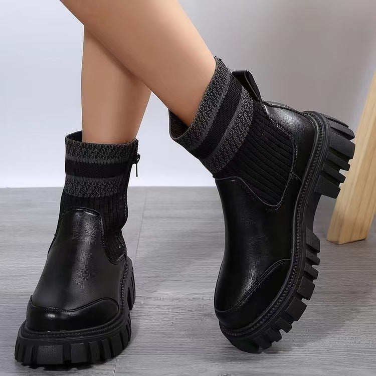 Bottes motardes femme robustes élastiques