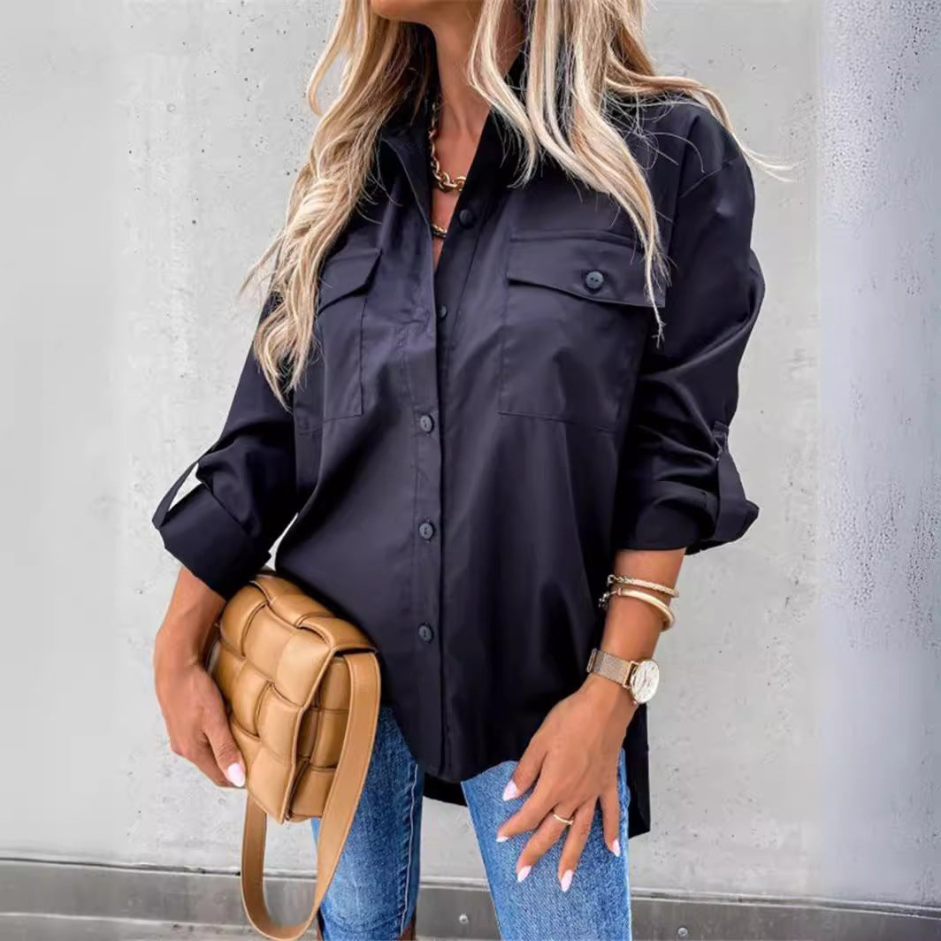 Chemisier pour femme Coupe moderne légère avec poches poitrine